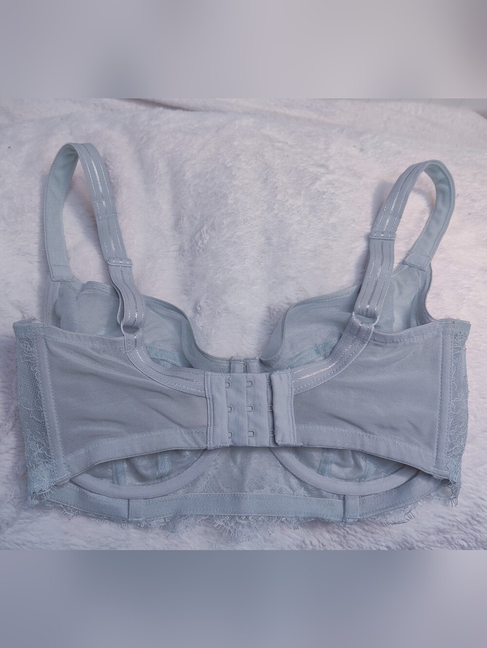 Cleo by Panache 38I 38G UK Blue Lace Balconette Underwire Bra 9351 Unlined - Picture 5 of 10